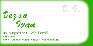 dezso ivan business card